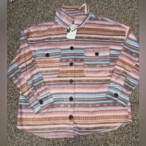 NWT Pink Rose Lilac Aztec Light Weight Jacket